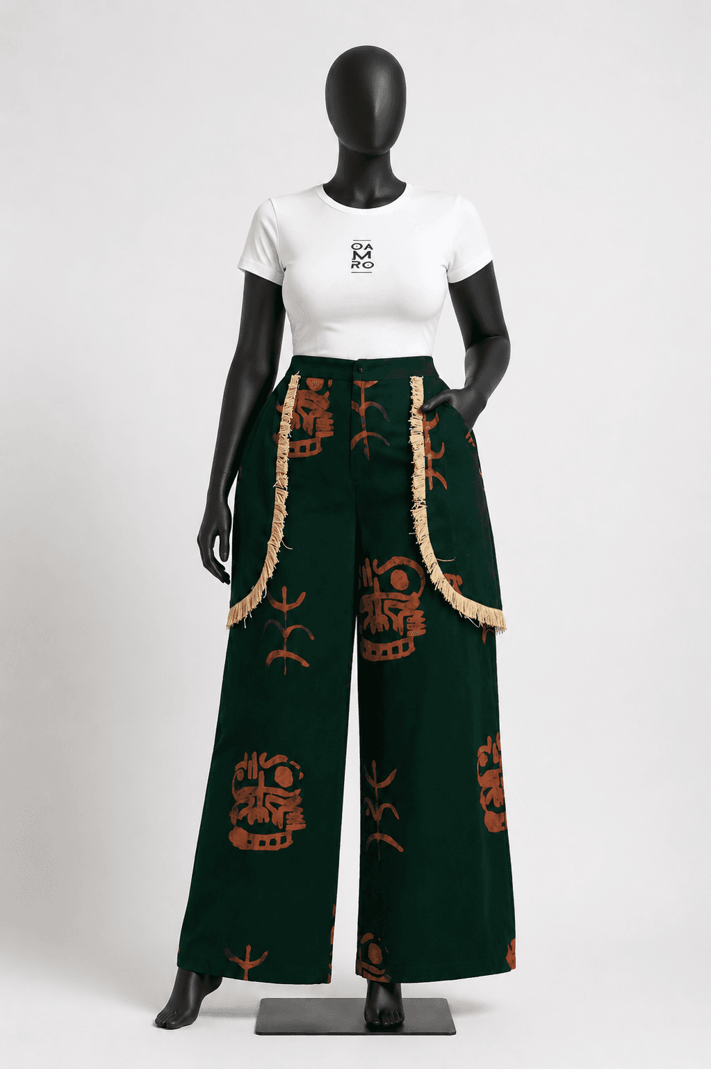 Handcrafted Batik Wide-Leg Trousers