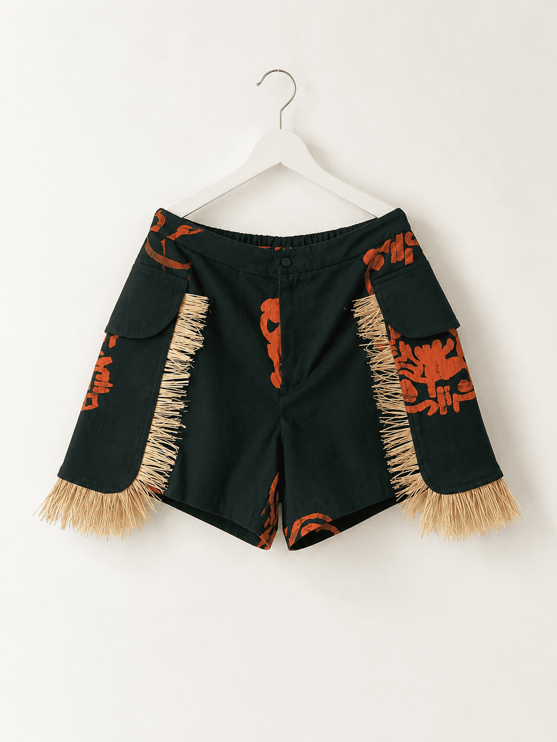 Handcrafted Batik Fringe Shorts
